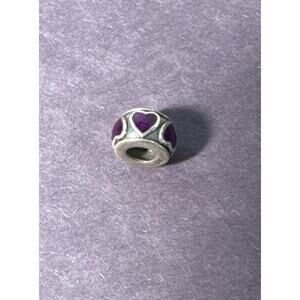 Pandora Love You Purple Heart Charm - 925 Silver
